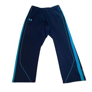Under Armour Navy Sweatpants with Teal Accents - Size Men's Large